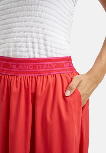 Midiskirt w elastic waistband Rot 34