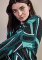 Bedrucktes Langarmshirt L - Black Melange