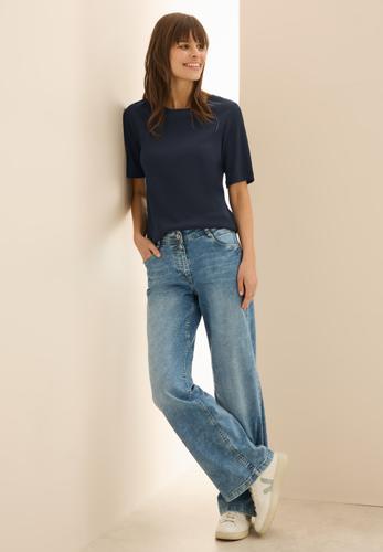 Basic Rippstruktur T-Shirt L - Universal Blue