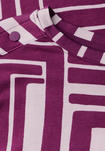 Print-Shirt mit Knopfdetail L - Anemone Pink