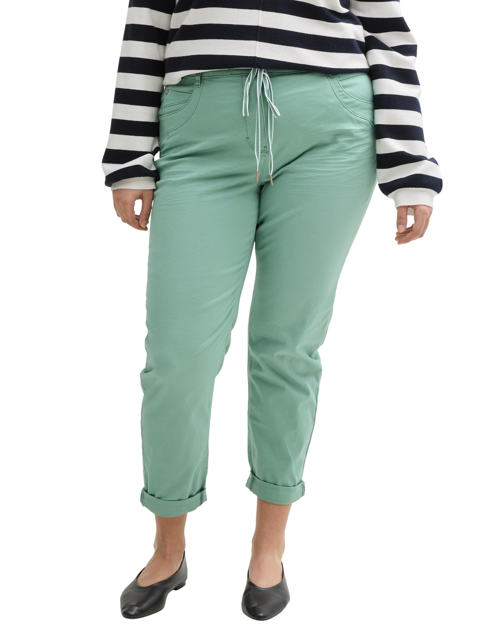 Plus Size - Cropped Slim Hose 46/28 Slim Fit - Faded Green