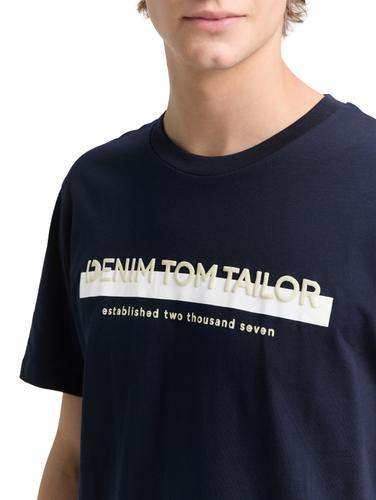 T-Shirt mit Logo Print L Regular Fit - Sky Captain Blue