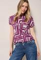 Print-Shirt mit Knopfdetail L - Anemone Pink