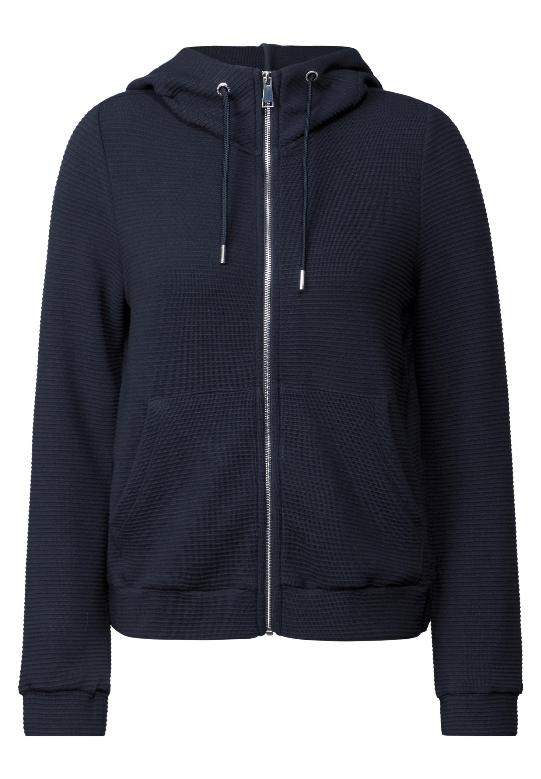 Sweatjacke mit Struktur S - Universal Blue