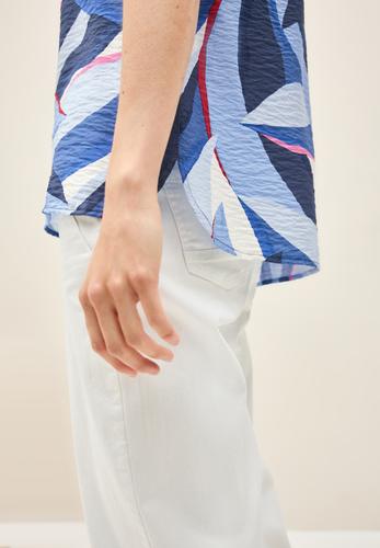 Gemustertes Blusentop L - Urban Navy Blue