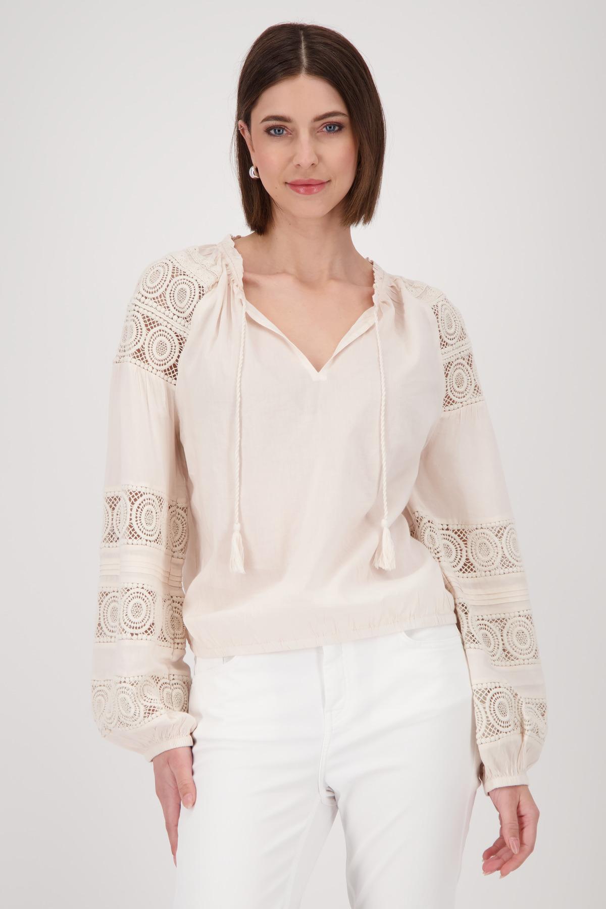 Bluse mit Spitzeneinsatz 36 - Seashell