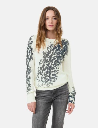 Pullover mit partiellem Druck 44 Lässige Passform - Schwarz Gemustert