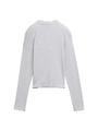 Cropped Langarmshirt mit Bio-Baumwolle 152 Cropped Fit - Light Stone Grey Melange