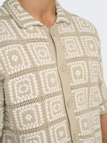 ONSBART RLX 5 SS SHIRT KNIT NOOS L Locker geschnitten - Silver Lining