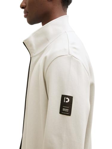 Piqué Sweatjacke mit Stehkragen XXL Regular Fit - Chalk Grey