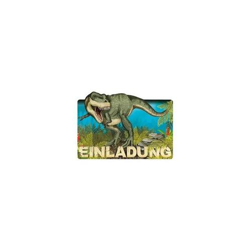 TapirElla Einladungskarten Dinosaurier T-Rex, 8 Stück inkl. Umschläge