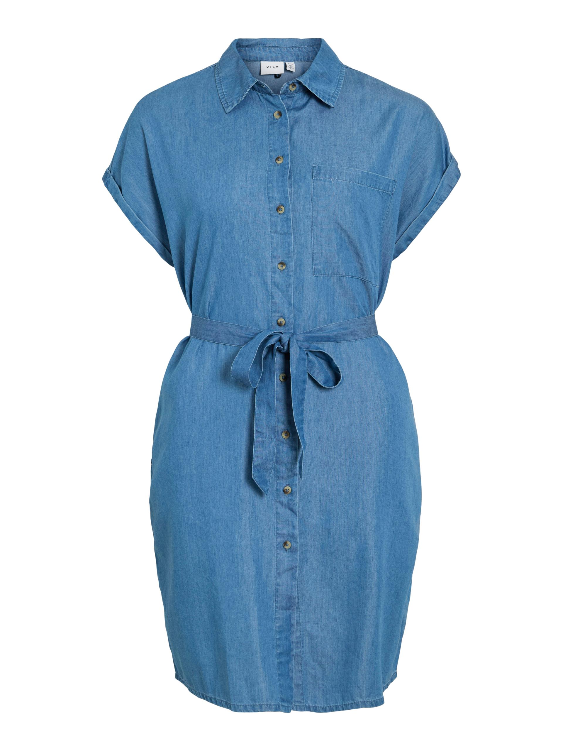 VINORI S/S SHIRT DRESS - NOOS 38 Normal geschnitten - Medium Blue Denim