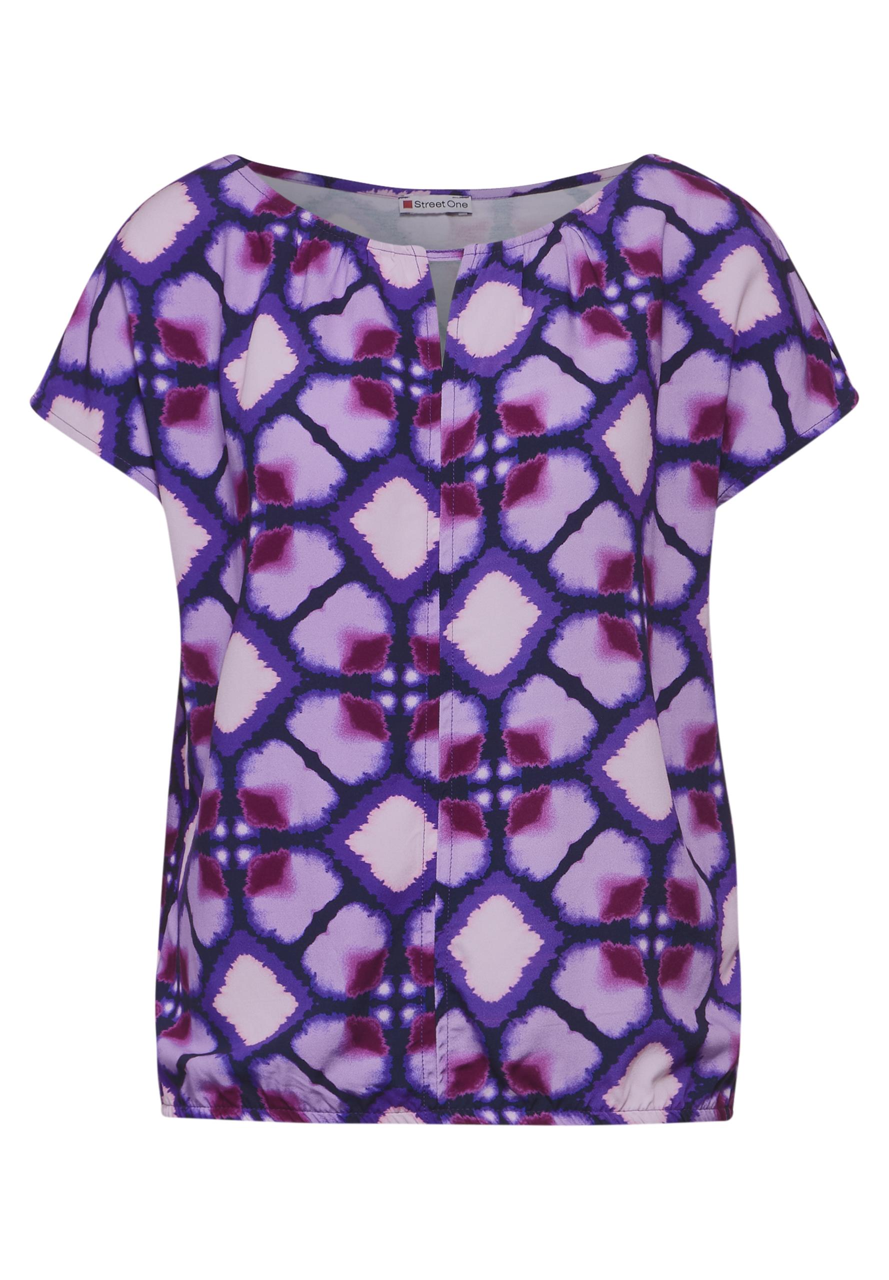 Print Materialmix T-Shirt 40 - Bellflower Lilac
