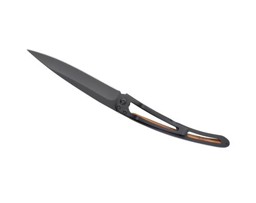 Deejo Messer 37G, Schwarz, Wacholderholz - Forelle