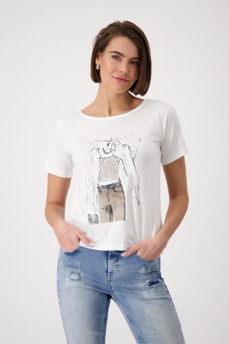 T-Shirt mit gezeichneter Frau 40 - Off-white