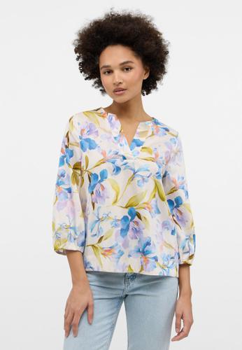 Bluse Satingewebe 3/4-Arm Blau 44/Dreiviertelarm
