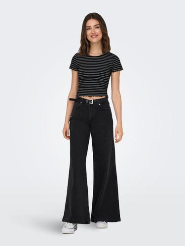 ONLEMMA STRIPE S/S TOP JRS M Normal geschnitten - Black