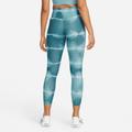 Nike W Nk One Luxe Df Mr Tght Aop - ash green/rush orange/clear