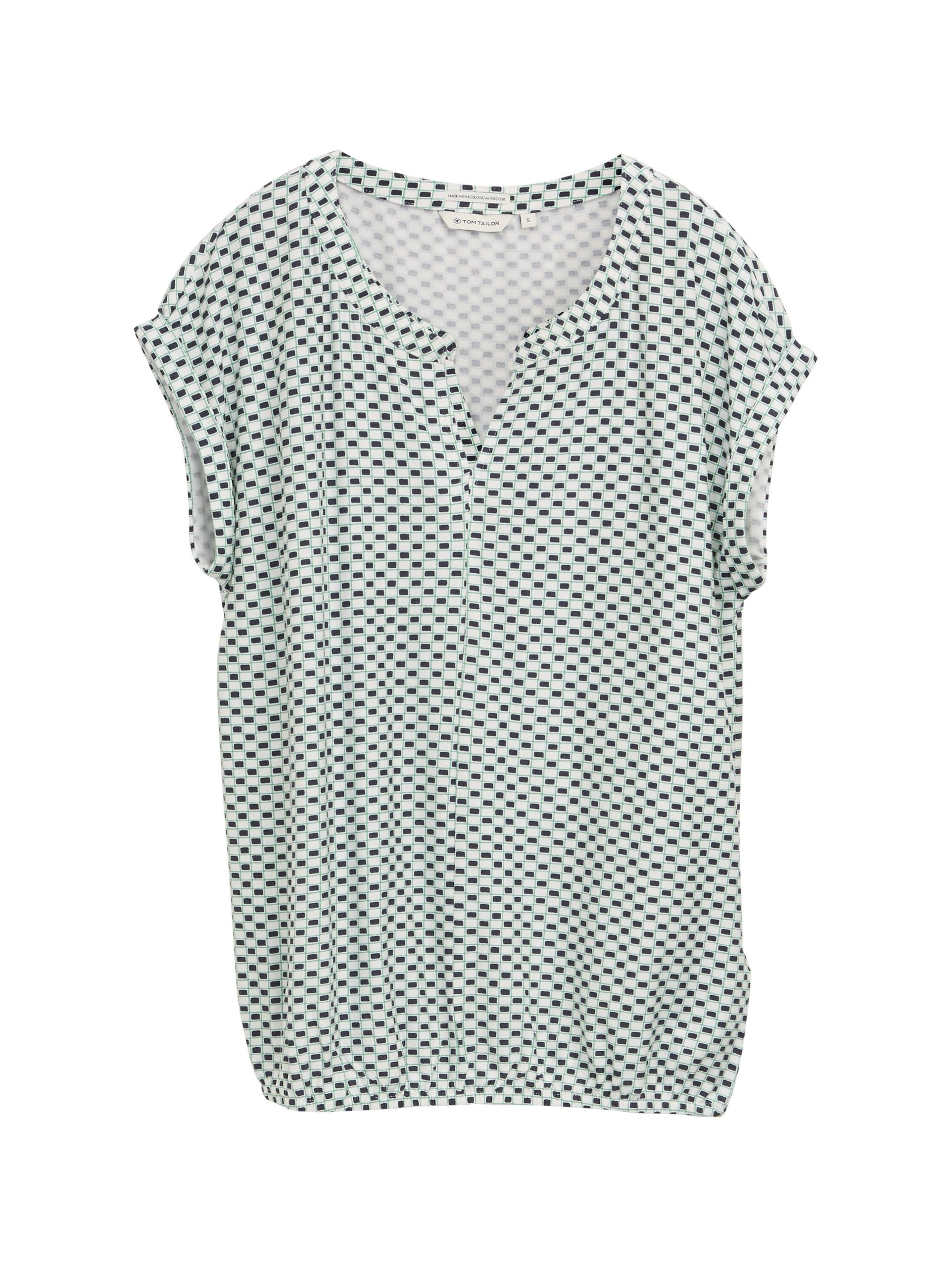 T-Shirt mit Muster XXL Regular Fit - Green White Tile Minimal