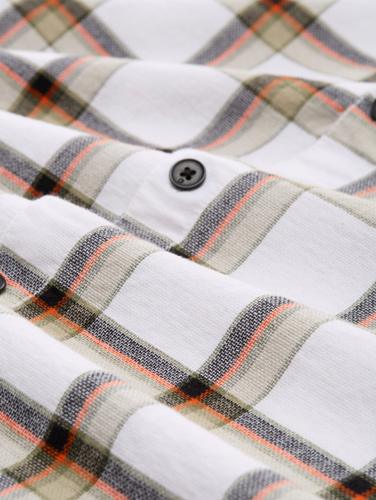 Relaxed Fit Hemd mit Karomuster XXL Relaxed Fit - Tree Moss White Orange Check