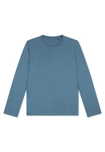 Langarmshirt Rundhals 50 - Atlantikblau
