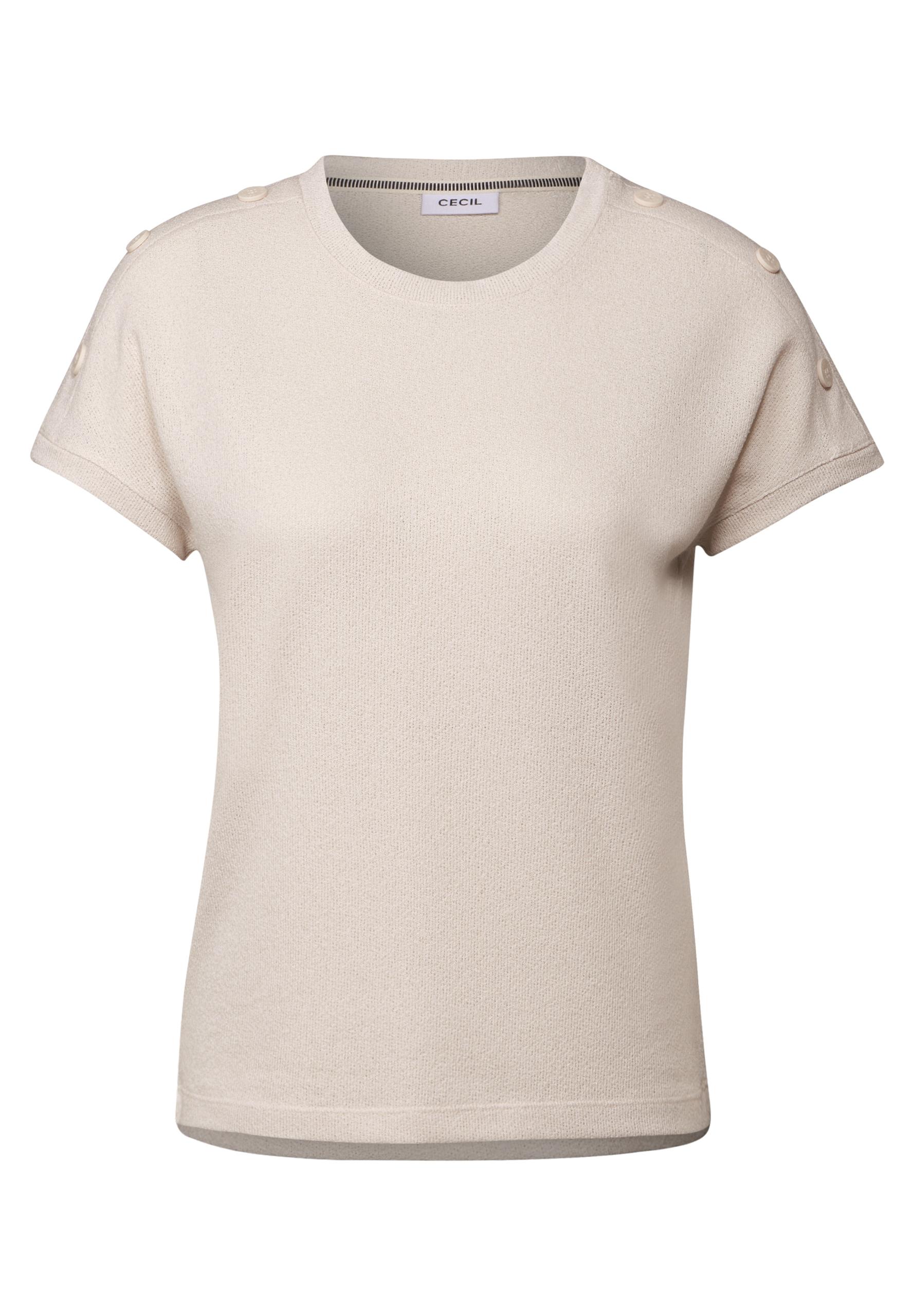 Strukturshirt mit Knöpfen L - Light Beige