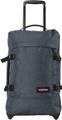 EASTPAK Rollkoffer "Tranverz S Upper East Stripe" - in Grau