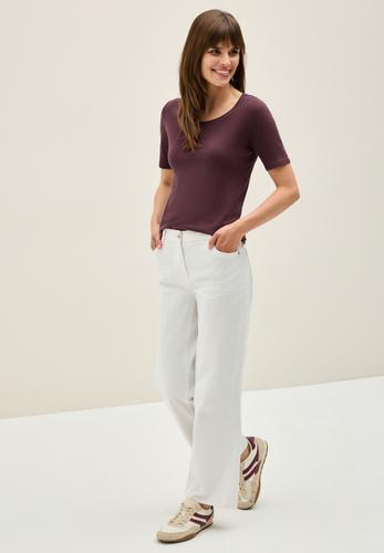 T-Shirt in Unifarbe L - Mulberry Red