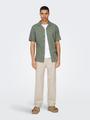 ONSCAIDEN LIFE SS SOL RES LINENBLENDNOOS S Slim Fit - Swamp