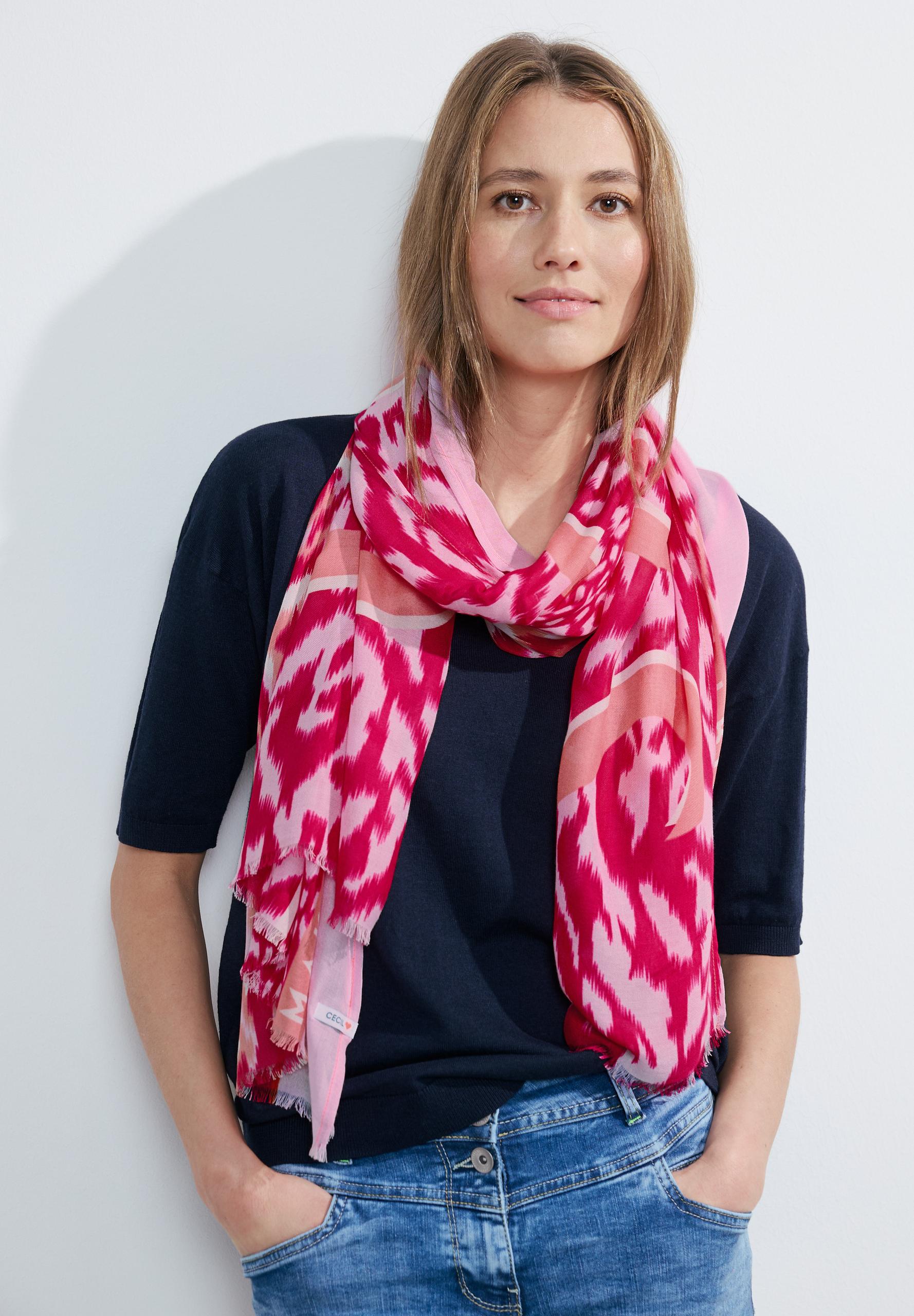 Print Modalschal A - Pink Sorbet