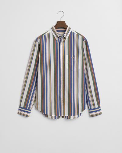 Regular Fit Classic Popeline Hemd mit mehrfarbigen Streifen XL - Multicolor