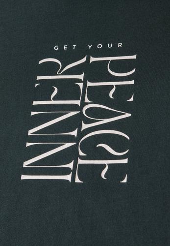 T-Shirt mit Wording Print Grün 44