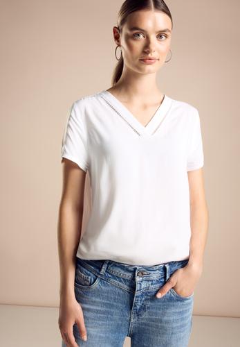 Tunika Bluse mit Print 38 - White