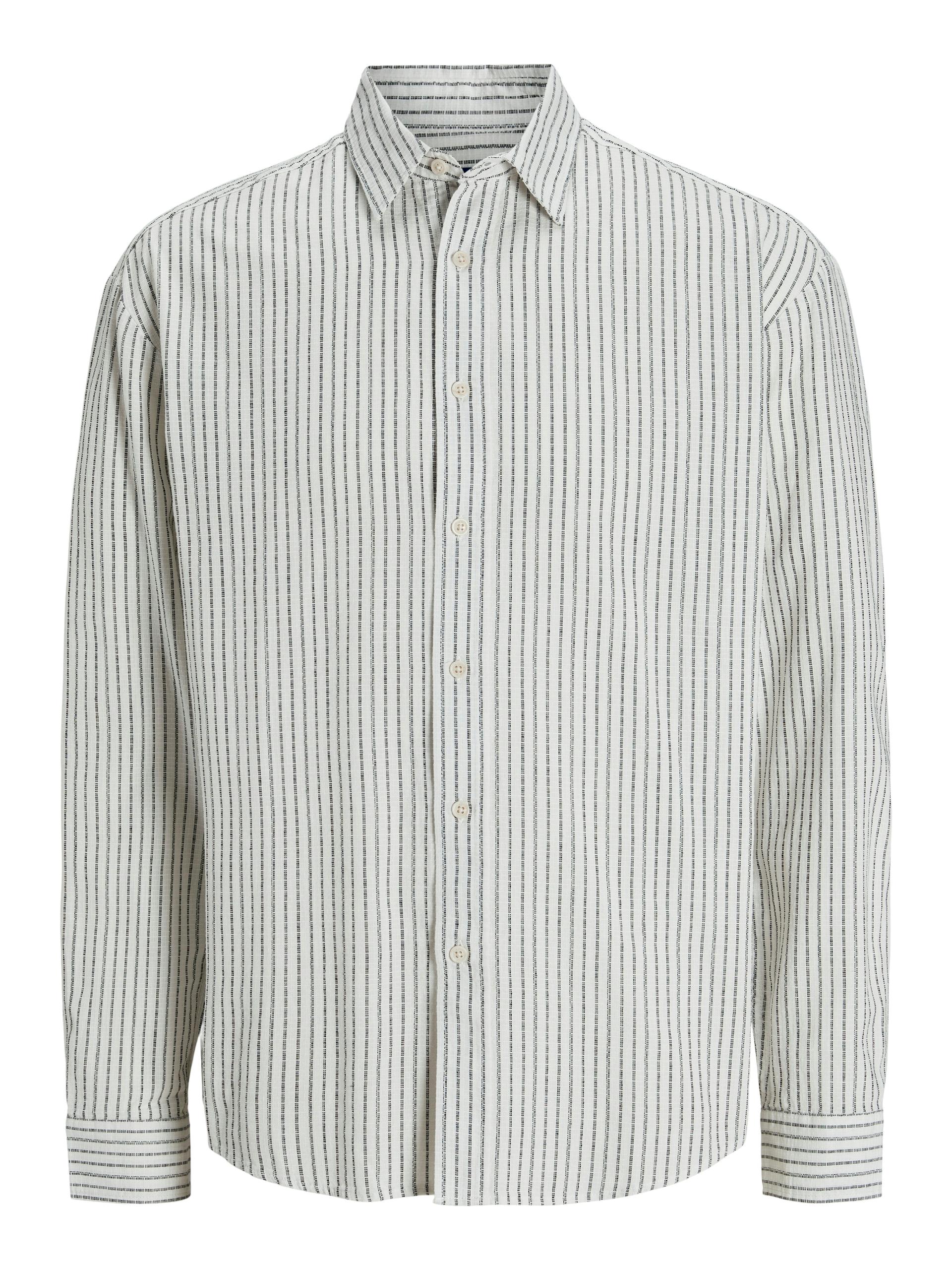 JORJAMES SPLIT STRIPE SHIRT LS L Locker geschnitten - Cloud Dancer