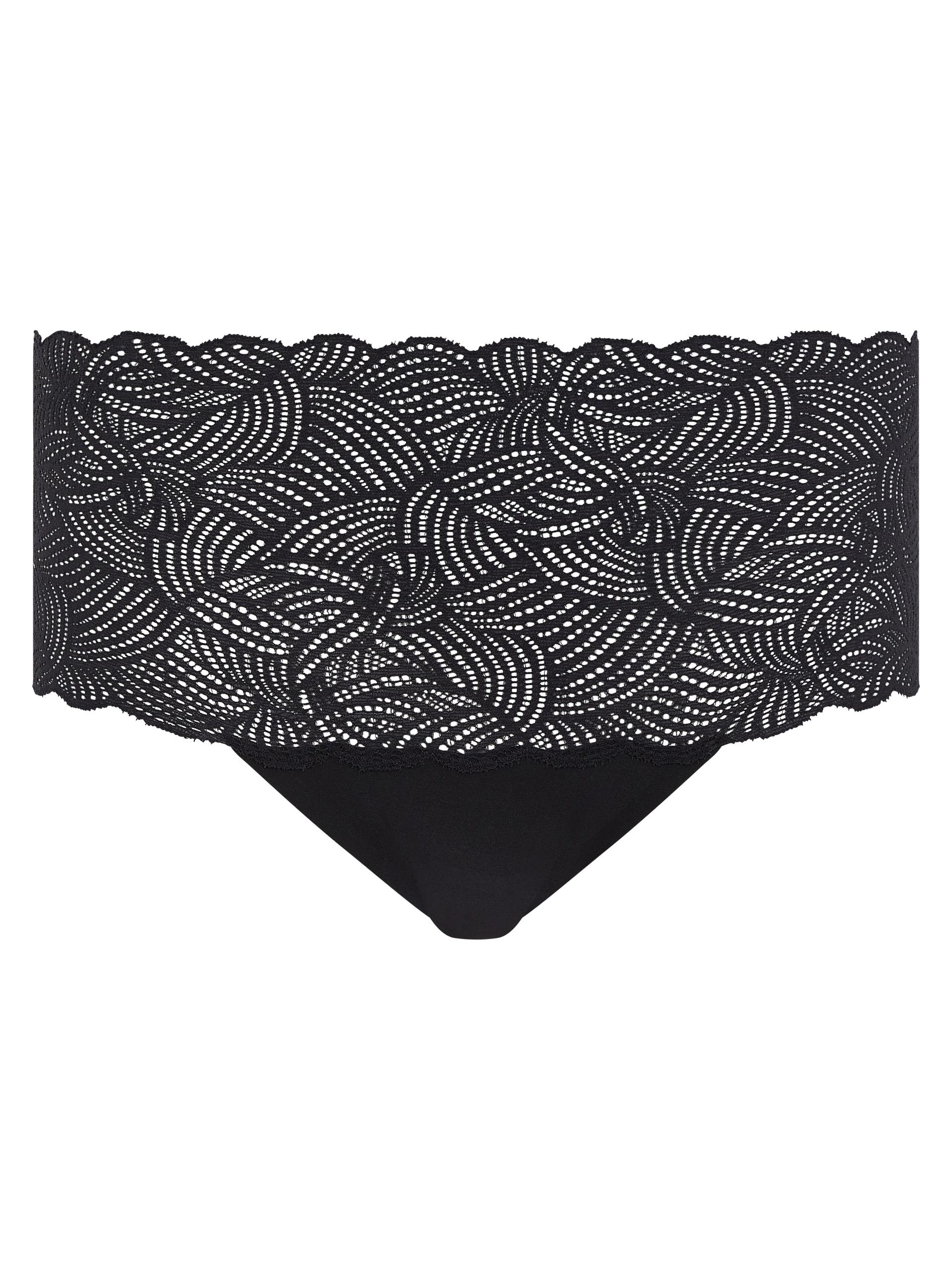 SOFTSTRETCH Taillenslip mit Spitze TU - Schwarz