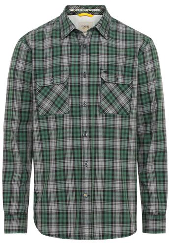 Kariertes Hemd aus reiner Baumwolle XXL Regular Fit - Pine Green