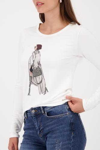 Langarmshirt mit Print 46 - Off-white