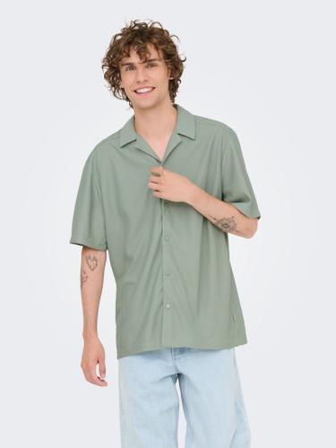 ONSKARI RLX RESORT SS PLIZZE SHIRT NOOS L Locker geschnitten - Iceberg Green