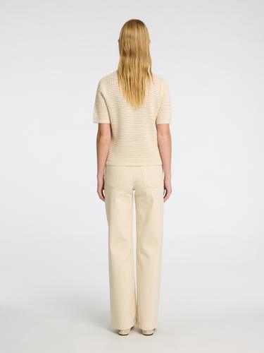 SLFVINNA SS STRUCTURE KNIT O-NECK NOOS XL Locker geschnitten - Birch