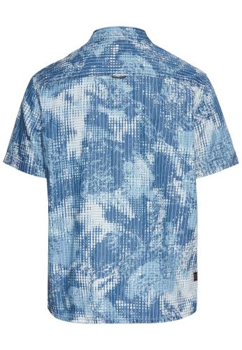 Kurzarmhemd mit Allover-Print M Regular Fit - Dark Navy