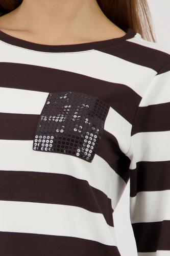 Sweatshirt mit Streifen 42 - Dark Chocolate Ringel