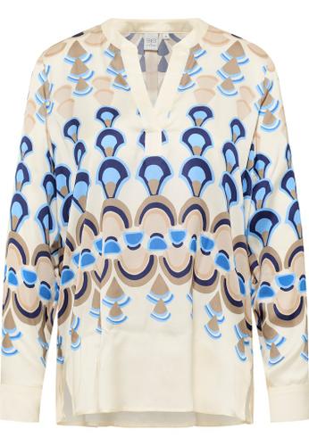 Bluse Viskose Langarm Beige 44/Langarm