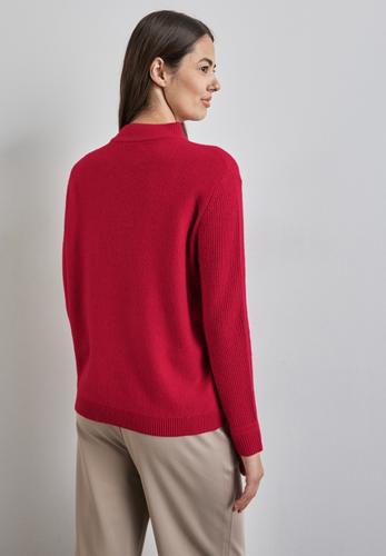 Pullover mit Strickmuster Rot 40