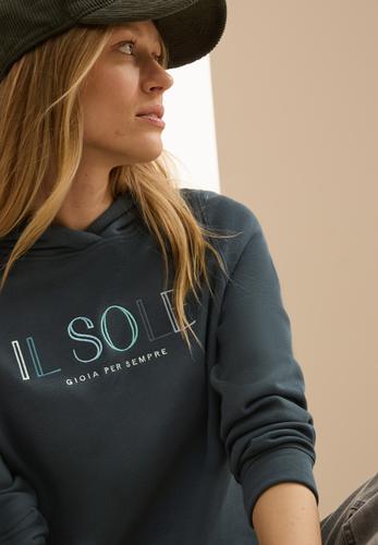 Hoodie mit Stickerei S - Slate Khaki