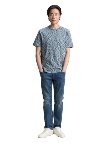 T-Shirt in Melange-Optik XL Regular Fit - Navy Mint Space Dye
