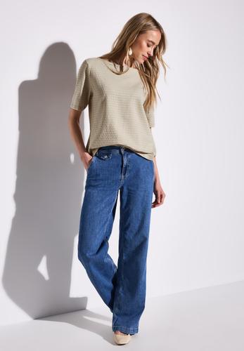 T-Shirt mit Struktur 36 - Moonstone Sand