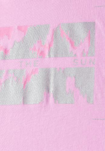 T-Shirt mit Folienprint L - Cherry Blossom Pink