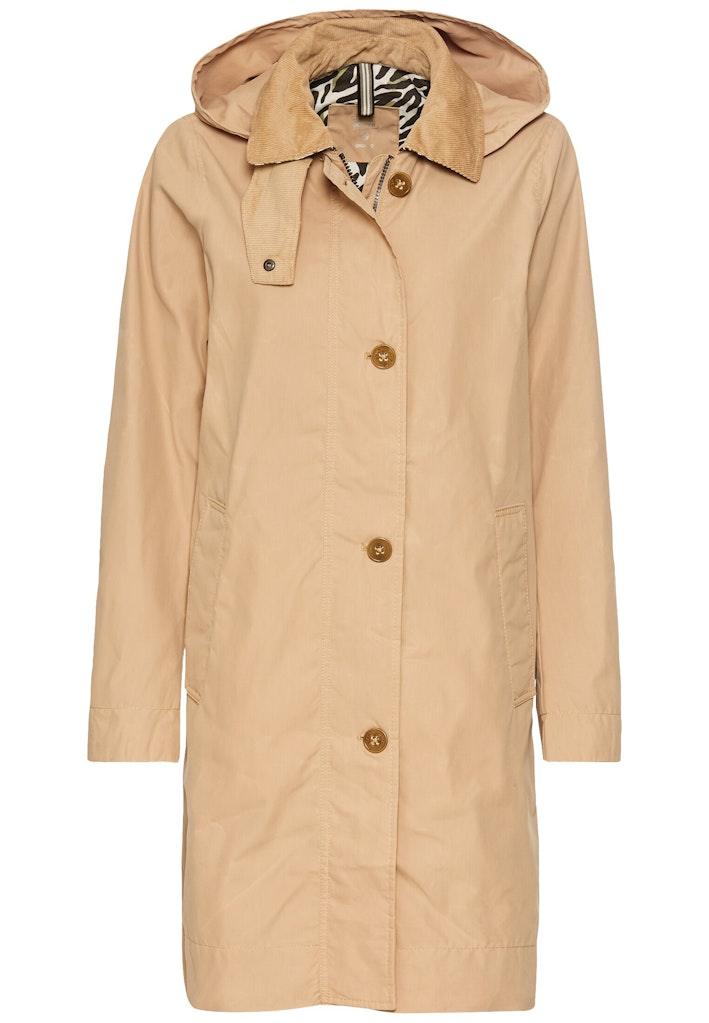Trenchcoat aus gewachster Baumwolle Beige 40