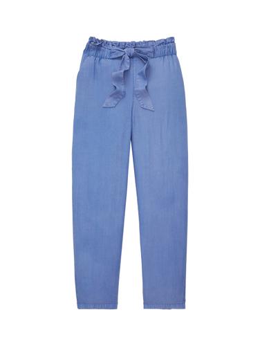 Paperbag Hose S Tapered Fit - Bright Mid Blue Chambray