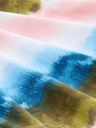 T-Shirt mit Knoten-Detail M Regular Fit - Watercolor Print